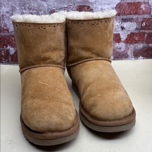 Tan Suede Shearling Boots box 21